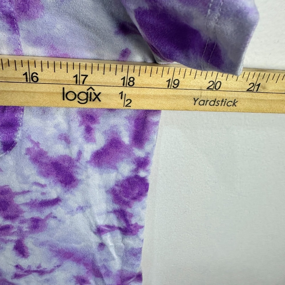 Jane and Bleecker Top Womens Small Purple Tie Dye Boho Hippie Lounge Indie Tee - Picture 4 of 7